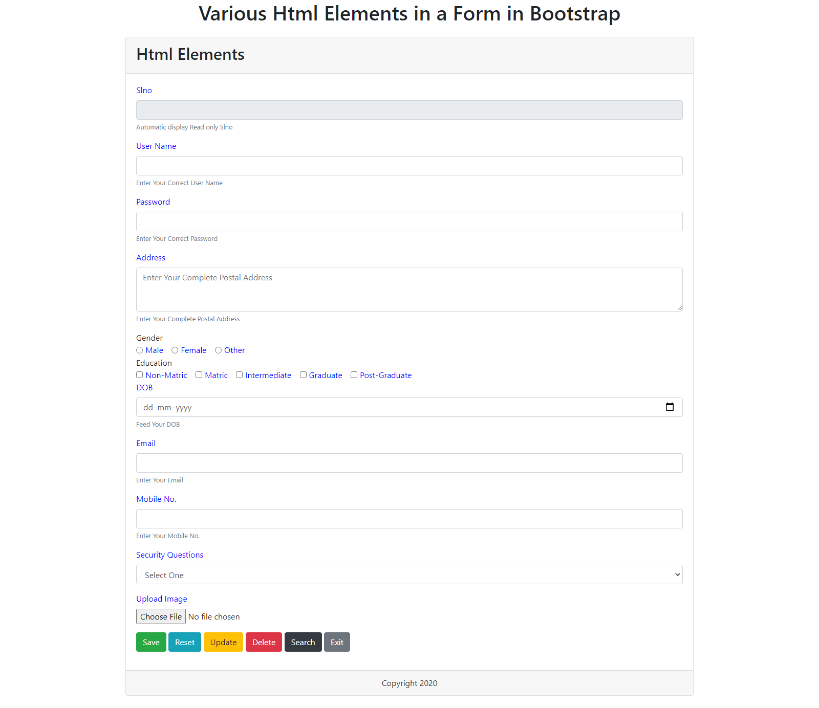 Form In Bootstrap4 Bootstrap4 Normal Vertical And Horizontal Forms