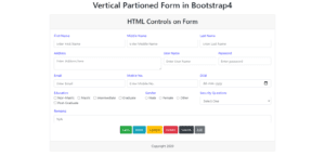 Bootstrap4 Vertical Form