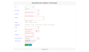 Blank Box Validation in Bootstrap4