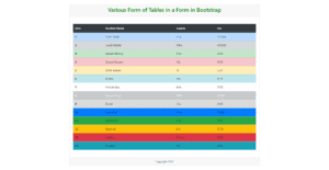 Color Header Table