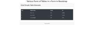 Table with Border/less